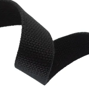 1.25" Black Heavyweight Cotton Webbing