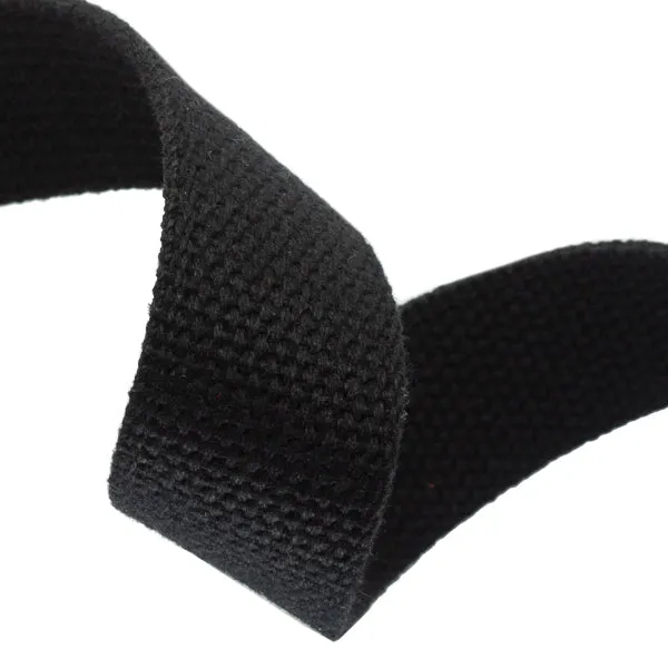 1.25" Black Heavyweight Cotton Webbing