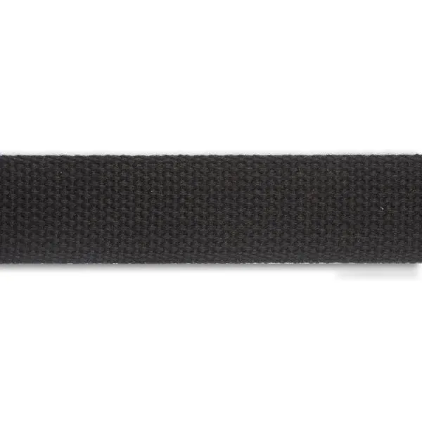 1.25" Black Heavyweight Cotton Webbing