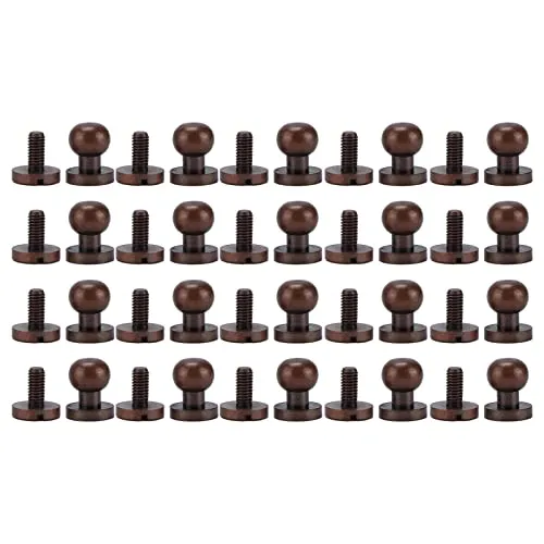 20Pcs Round Head Rivets, Luggage Hardware Accessories Portable Good Toughness Round Head Stud Screws Nails for DIY Leather Crafts/Shoes/Bag//Clothe(8X7mm)