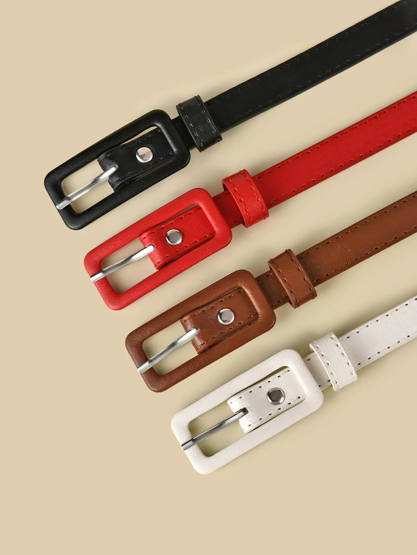 4pcs Minimalist Skinny Belt