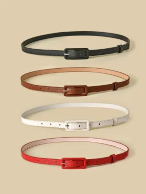 4pcs Minimalist Skinny Belt