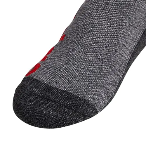 adidas Kids-Boy's/Girl's Superlite No Show Socks (6-Pair), Onix Grey/Black/Scarlet Red , Large