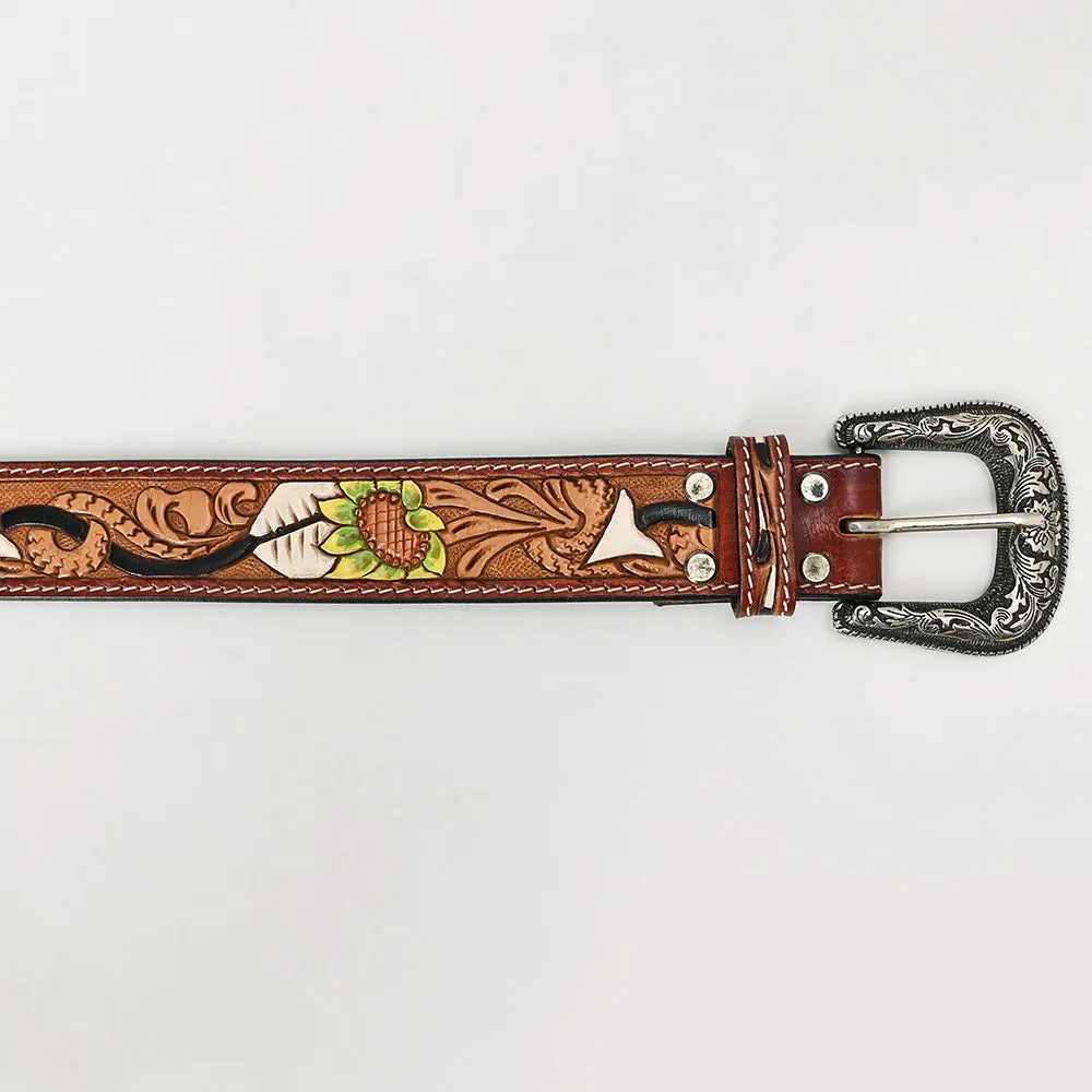 American Darling ADBLF123A-L Beautifully Hand Tooled Genuine American Leather Belt Men and  Women