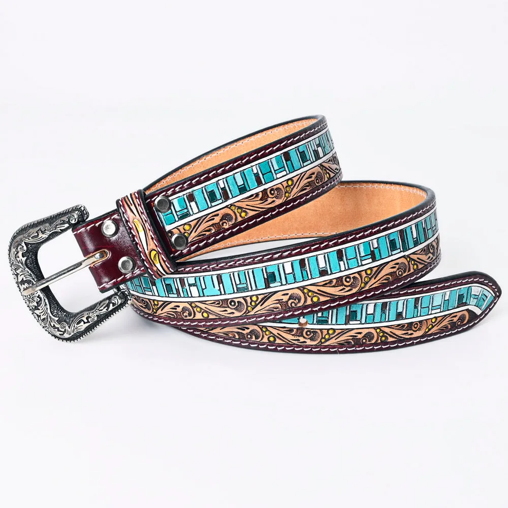 American Darling ADBLF153-L Beautifully Hand Tooled Genuine American Leather Belt Men and  Women