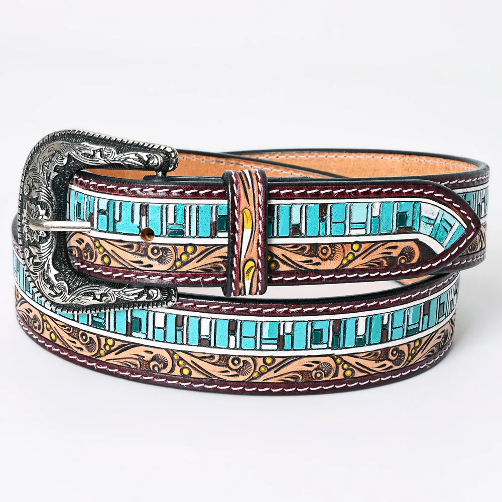 American Darling ADBLF153-L Beautifully Hand Tooled Genuine American Leather Belt Men and  Women