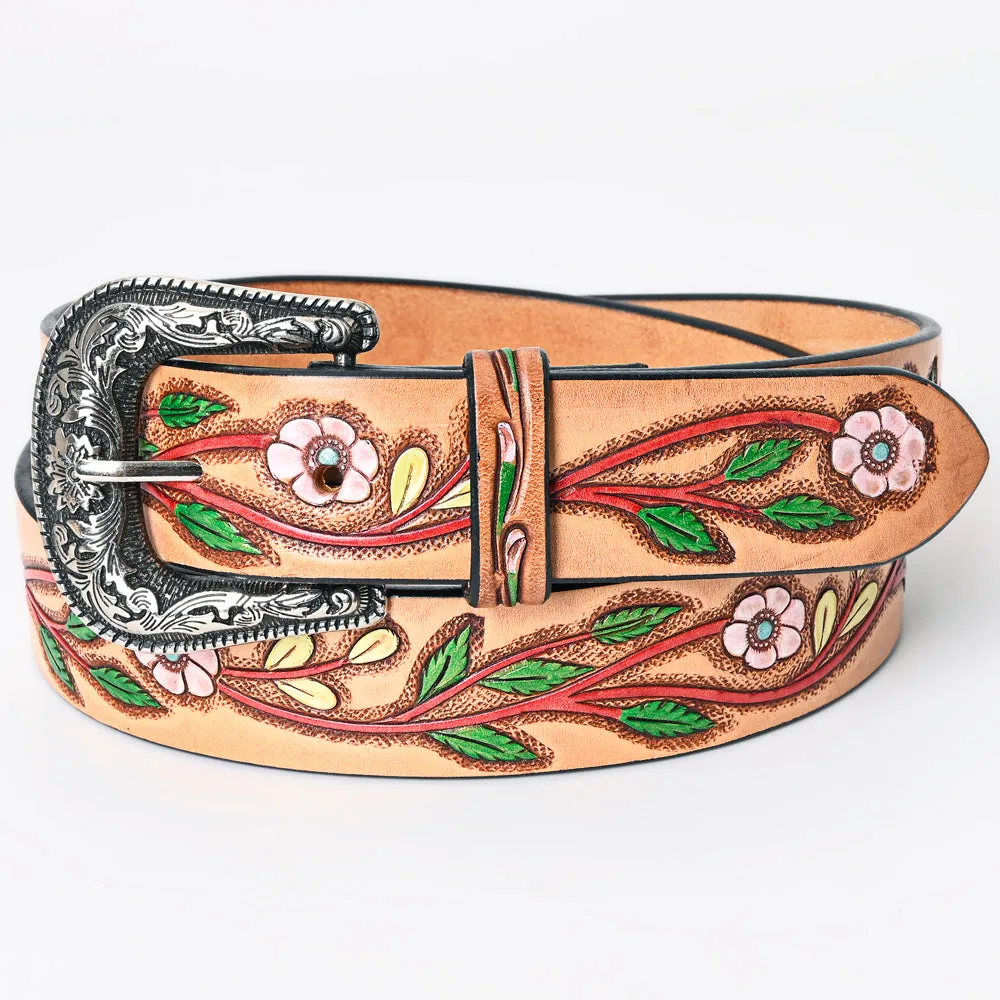 American Darling ADBLF158-L Beautifully Hand Tooled Genuine American Leather Belt Men and  Women