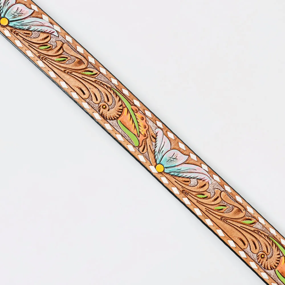 American Darling ADBLF159-L Beautifully Hand Tooled Genuine American Leather Belt Men and  Women