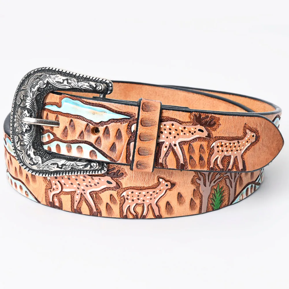 American Darling ADBLF163-L Beautifully Hand Tooled Genuine American Leather Belt Men and  Women