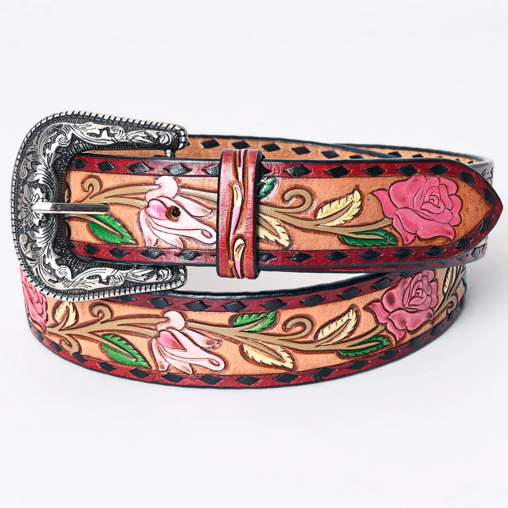 American Darling ADBLF167-L Beautifully Hand Tooled Genuine American Leather Belt Men and  Women