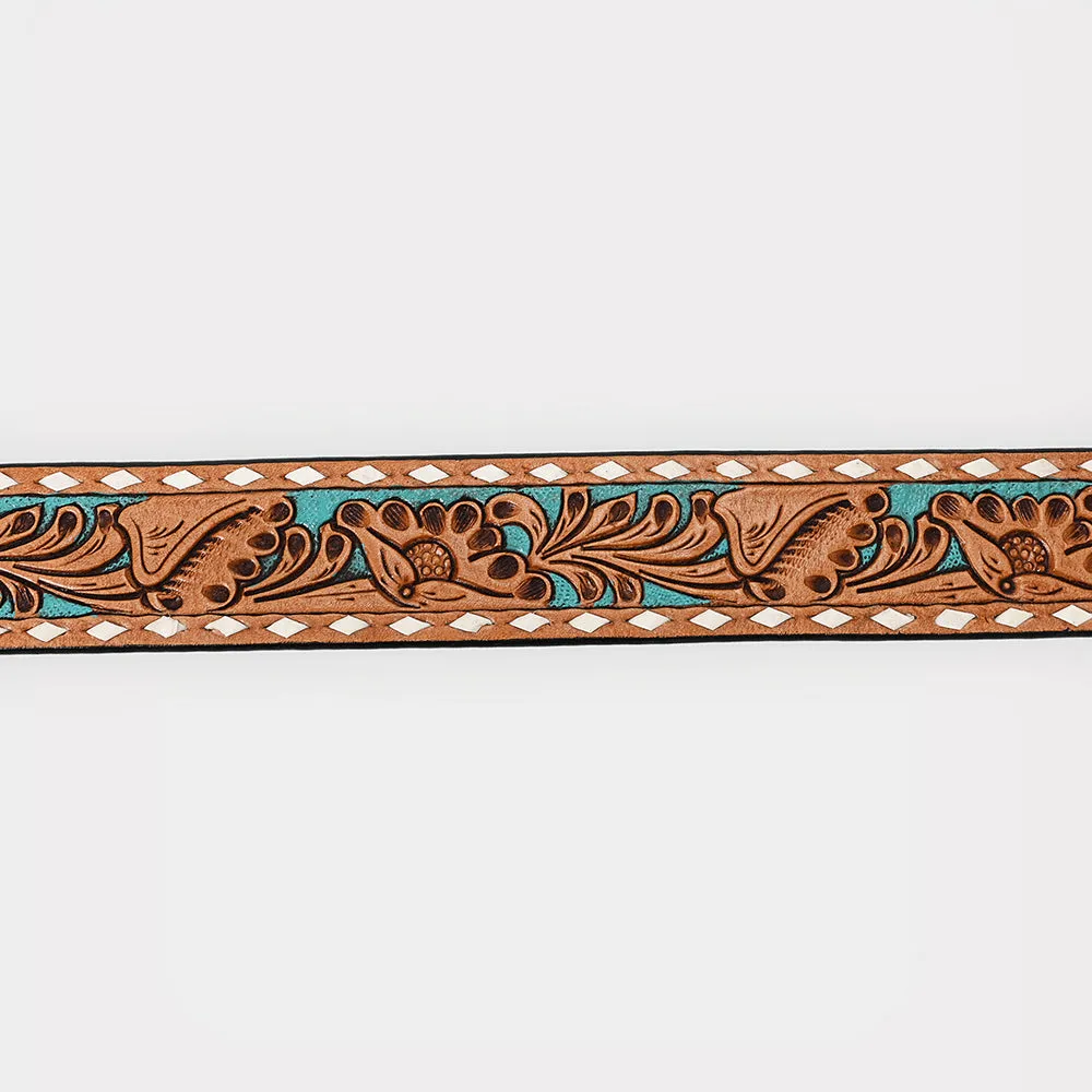 American Darling ADBLF174-L Beautifully Hand Tooled Genuine American Leather Belt Men and  Women