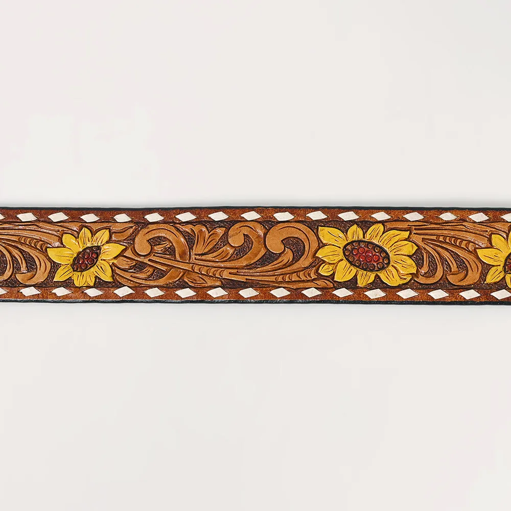 American Darling ADBLF237-L Beautifully Hand Tooled Genuine American Leather Belt Men and  Women