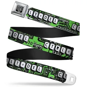 BD Wings Logo CLOSE-UP Full Color Black Silver Seatbelt Belt - CTRL ALT DEL Chip Webbing