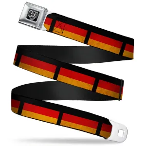 BD Wings Logo CLOSE-UP Full Color Black Silver Seatbelt Belt - German Flag Distressed Webbing