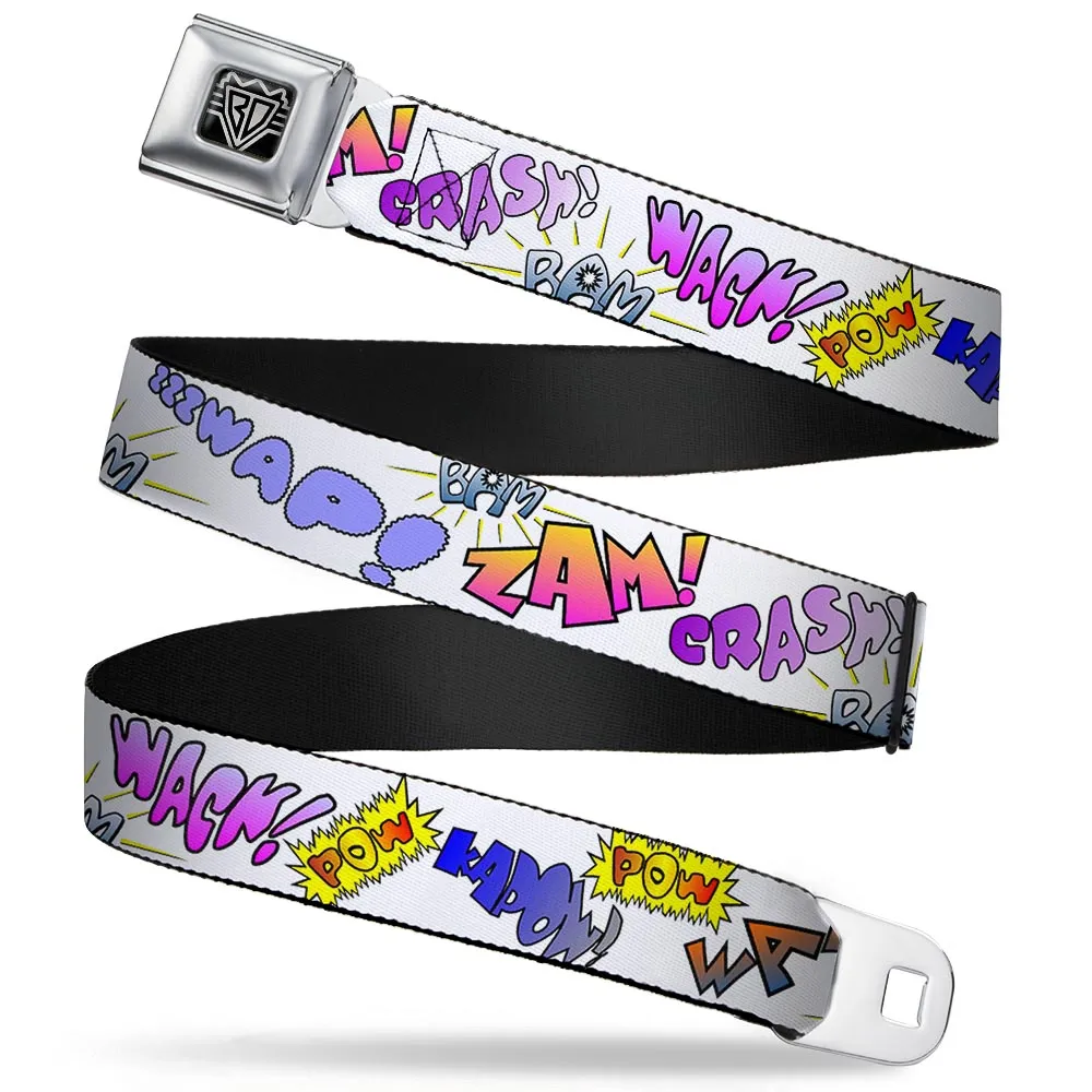 BD Wings Logo CLOSE-UP Full Color Black Silver Seatbelt Belt - Sound Effects White/Pastel Webbing