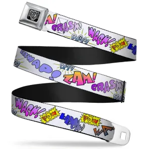 BD Wings Logo CLOSE-UP Full Color Black Silver Seatbelt Belt - Sound Effects White/Pastel Webbing