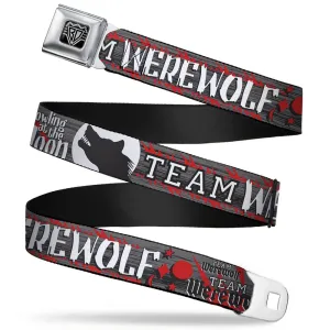 BD Wings Logo CLOSE-UP Full Color Black Silver Seatbelt Belt - Team Werewolf Webbing