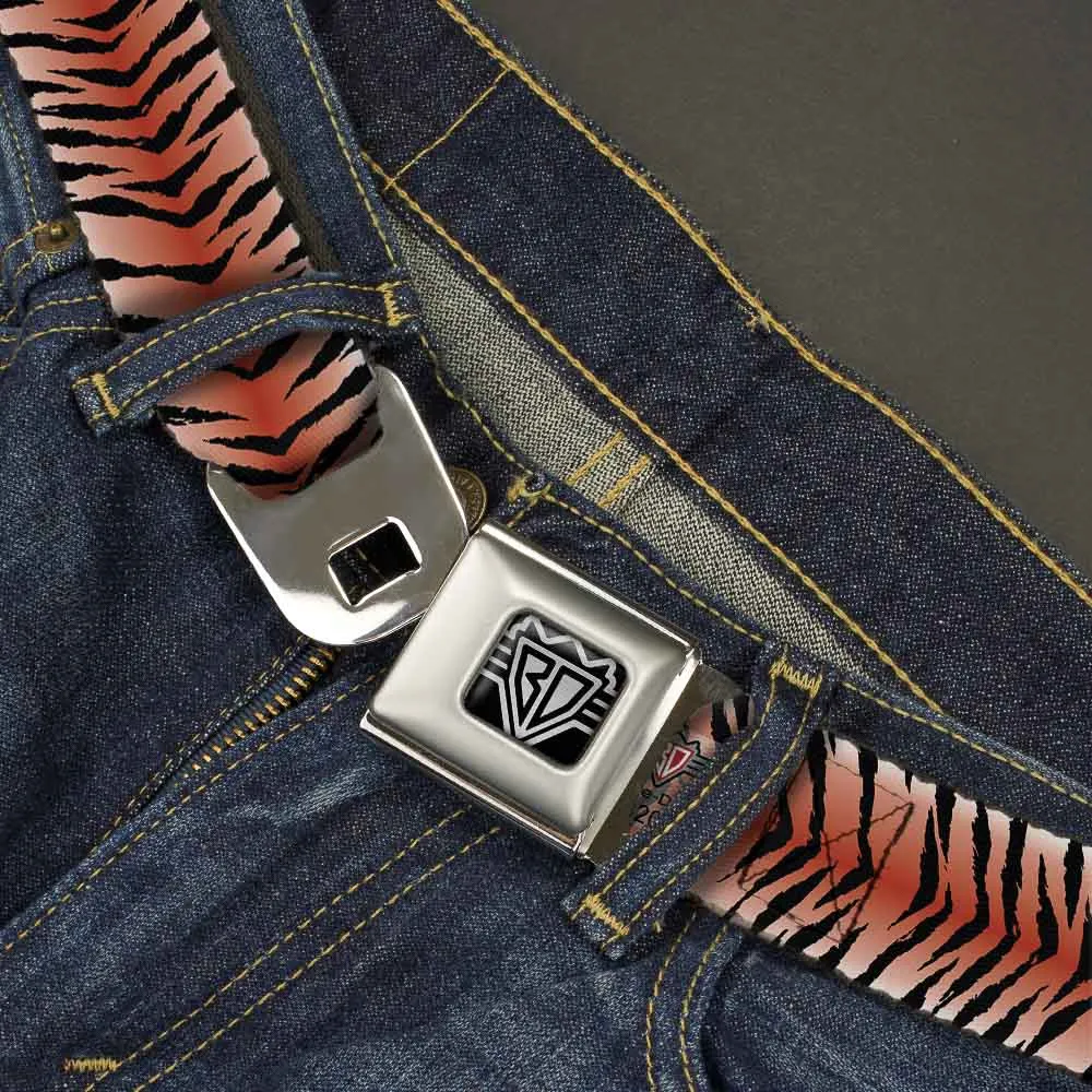 BD Wings Logo CLOSE-UP Full Color Black Silver Seatbelt Belt - Tiger Webbing