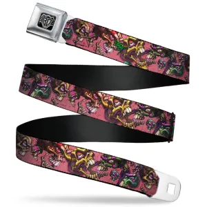 BD Wings Logo CLOSE-UP Full Color Black Silver Seatbelt Belt - TJ-Bones Webbing