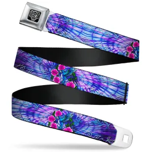 BD Wings Logo CLOSE-UP Full Color Black Silver Seatbelt Belt - TJ-Hummingbird Webbing