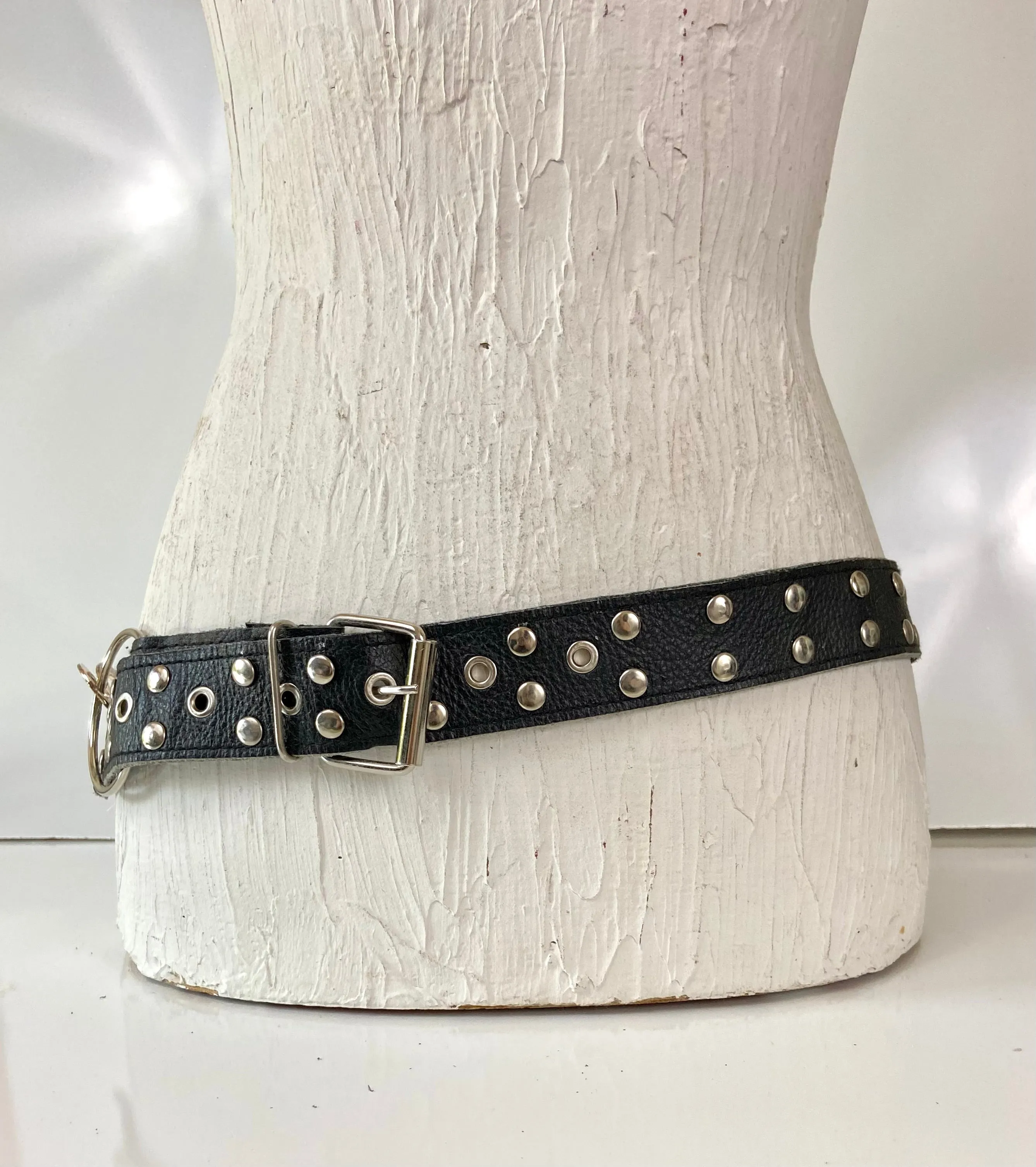 Black and Silver Chain Belt
