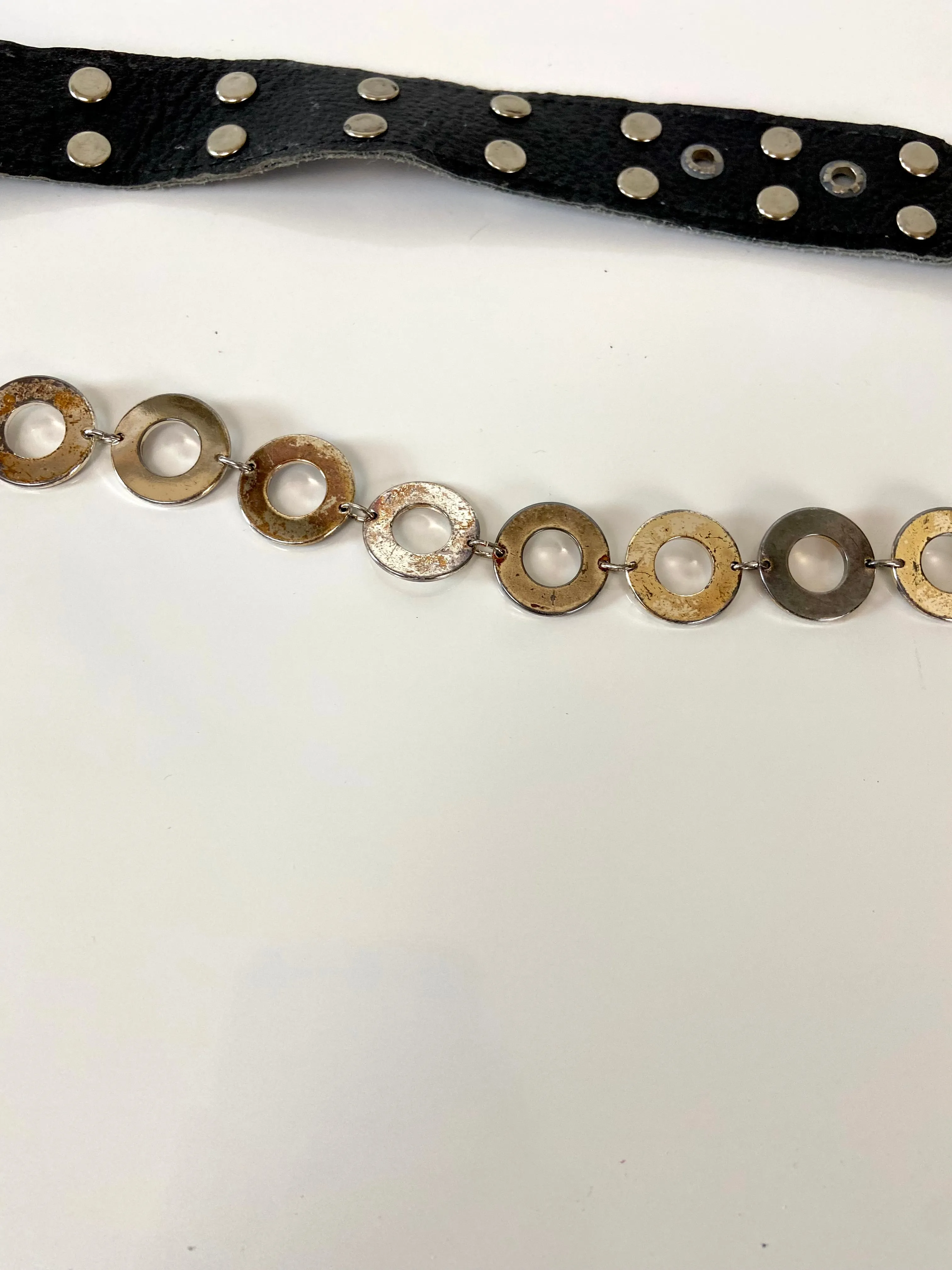 Black and Silver Chain Belt