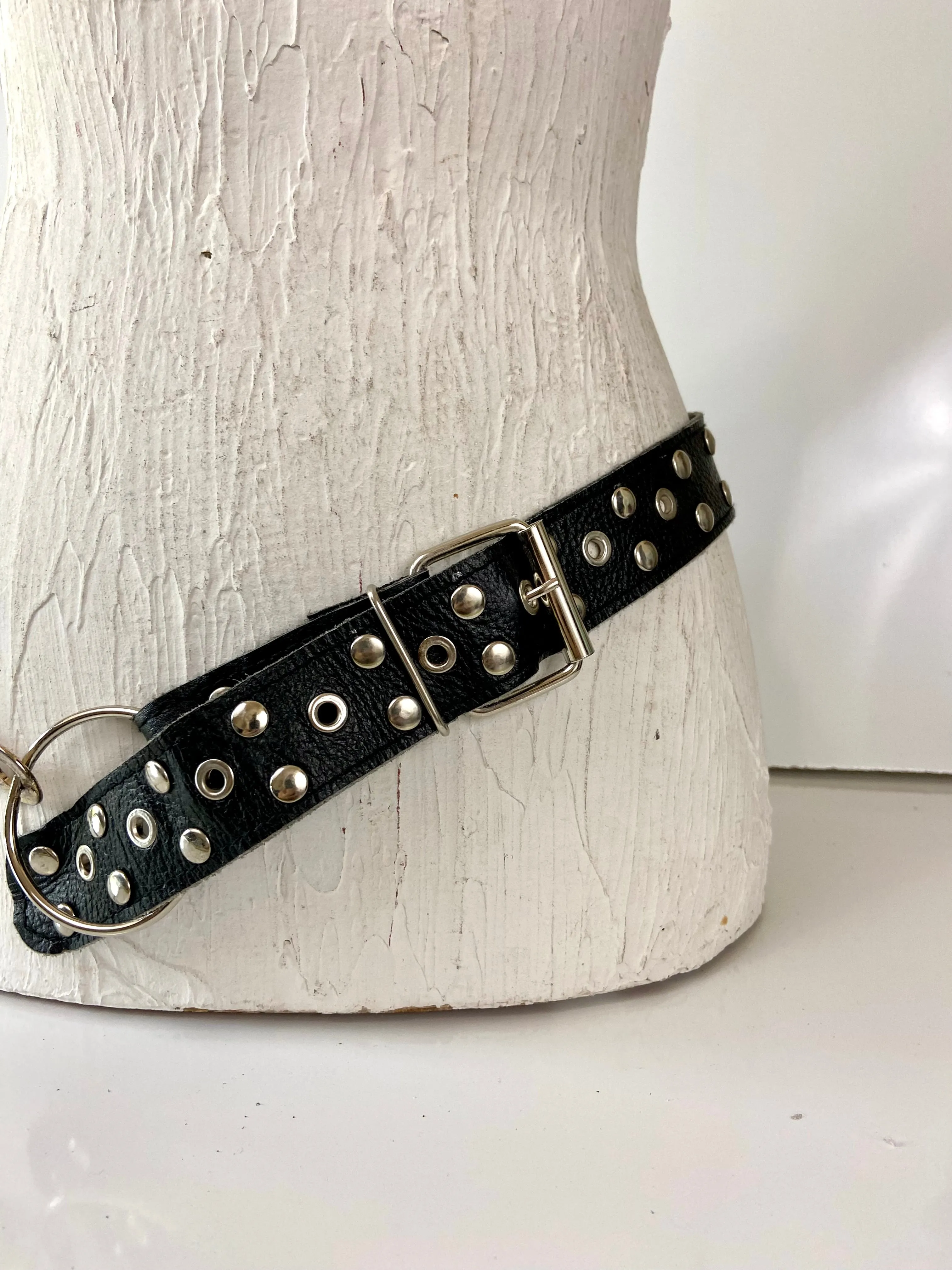 Black and Silver Chain Belt