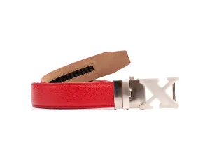 Boxto Golf Men's Full Grain Leather Golf Belt - Red