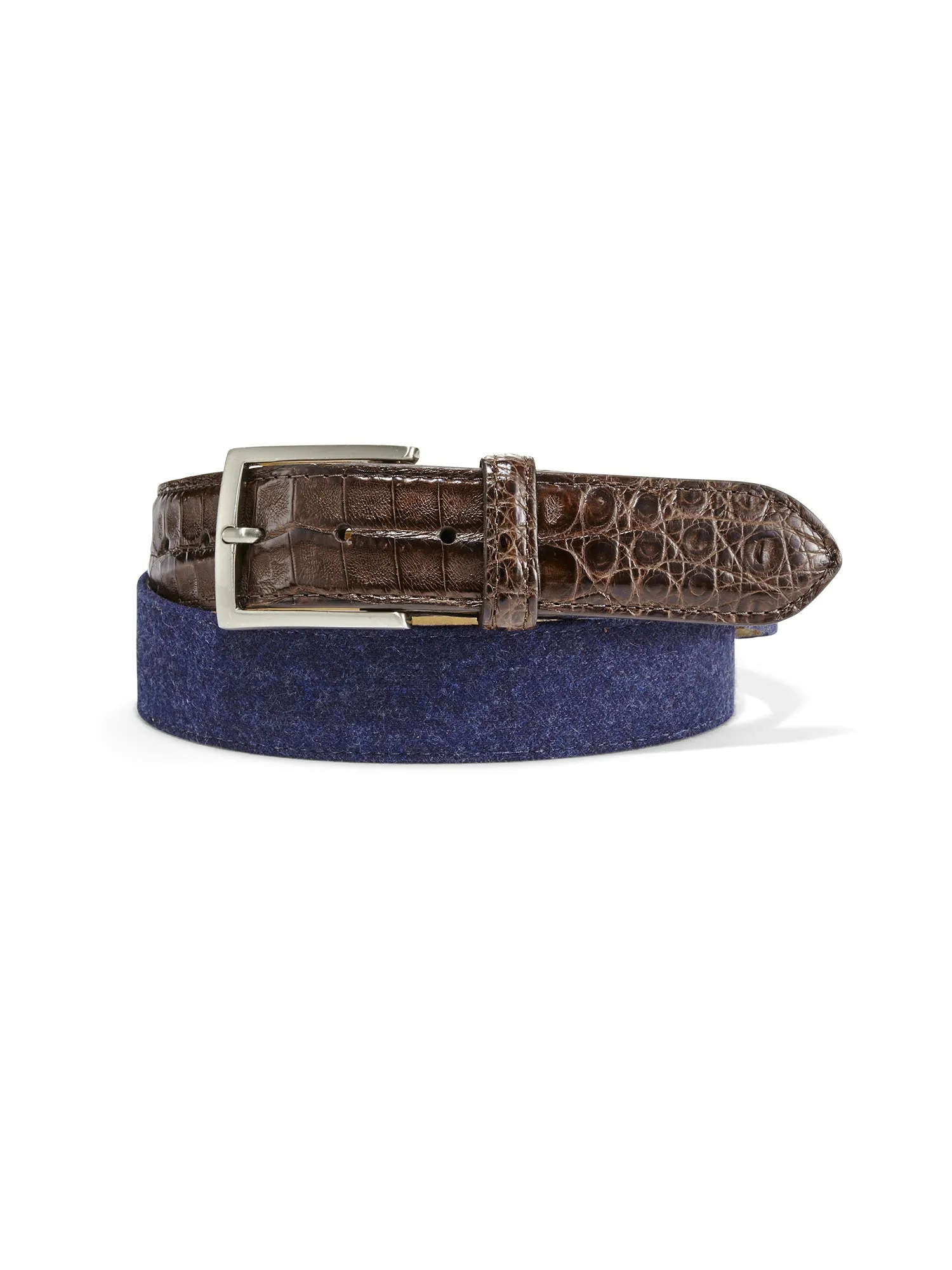 Cashmere Belt With Croc Tabs
