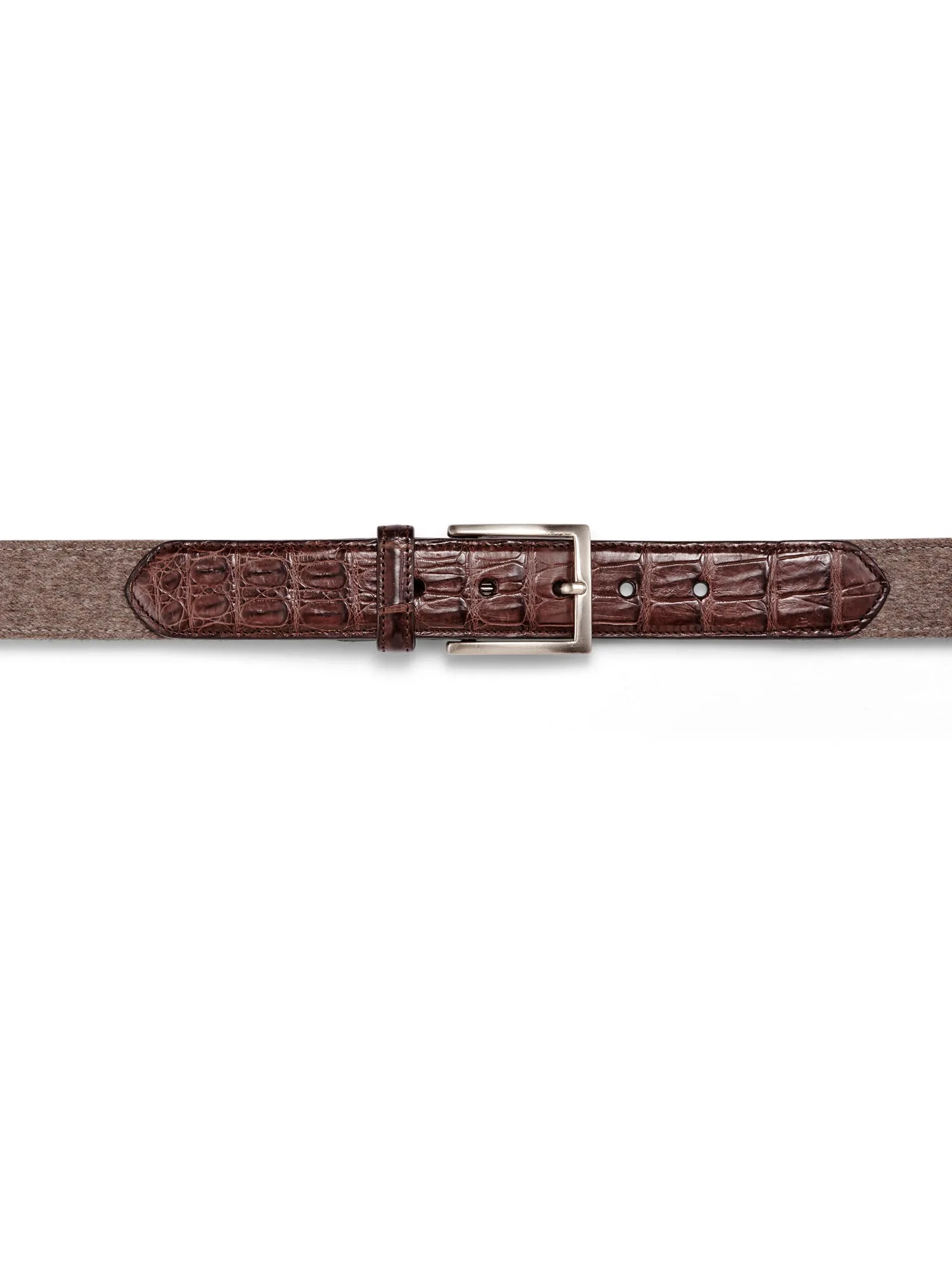 Cashmere Belt With Croc Tabs