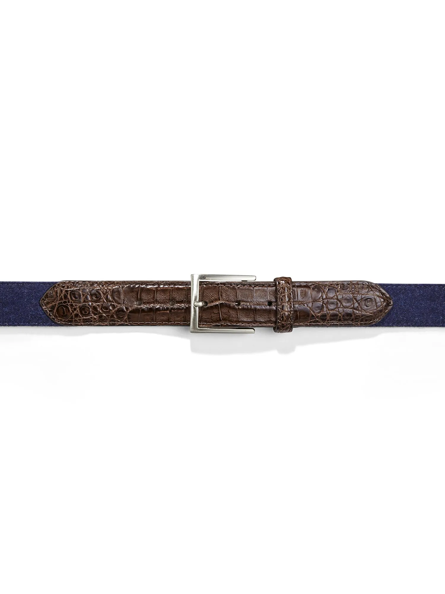 Cashmere Belt With Croc Tabs