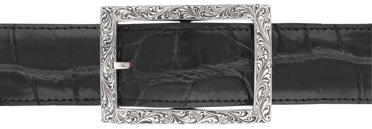 Chacon Houston Engraved 1.5" Single Belt Buckle