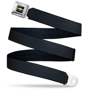 Chevy Bowtie Full Color Black/Gold Seatbelt Belt - Black Panel Webbing