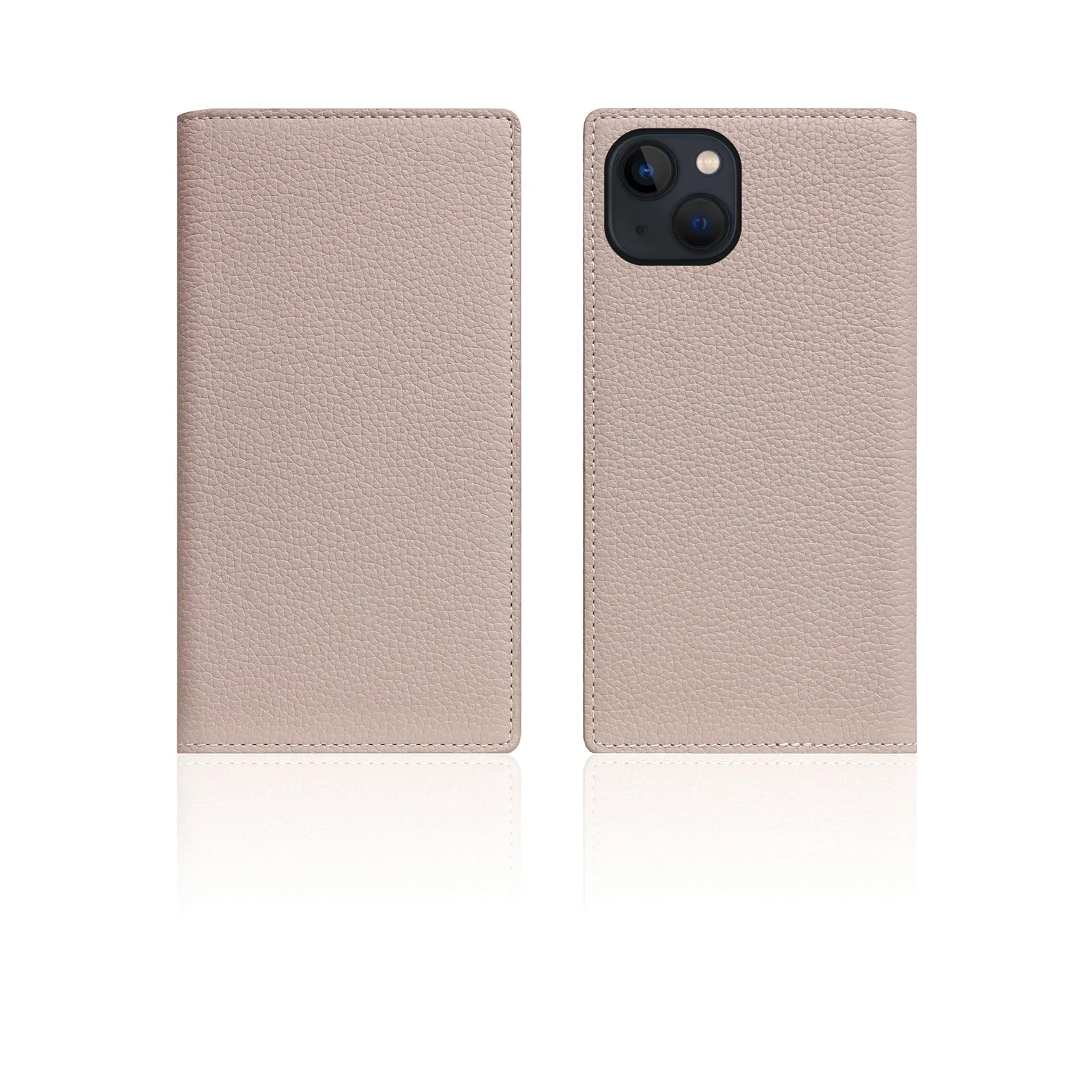 D8 [MagSafe Detachable] Full Grain Leather Diary Case for iPhone 15 Plus (Light Cream)