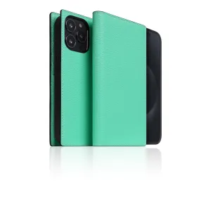 D8 [MagSafe Detachable] Neon Full Gran Leather Diary Case for iPhone 15 Pro Max (Teal)