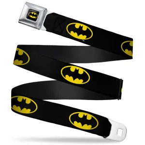 DC Comics - Batman Full Color Black/Yellow Seatbelt Buckle Belt