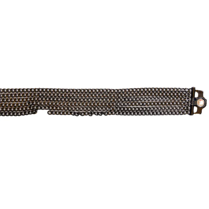 DIESEL BASHIRIX Womens Belts Party Casual Black Metal Chain Style Waist Belts
