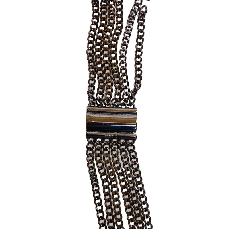 DIESEL BASHIRIX Womens Belts Party Casual Black Metal Chain Style Waist Belts