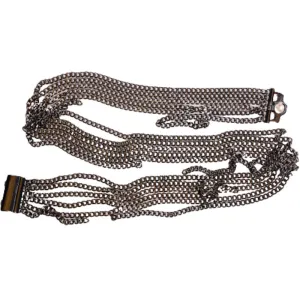 DIESEL BASHIRIX Womens Belts Party Casual Black Metal Chain Style Waist Belts