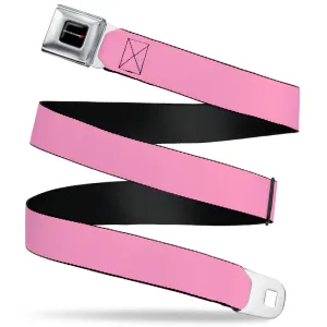 Dodge Red Rhombus Seatbelt Belt - Baby Pink Webbing
