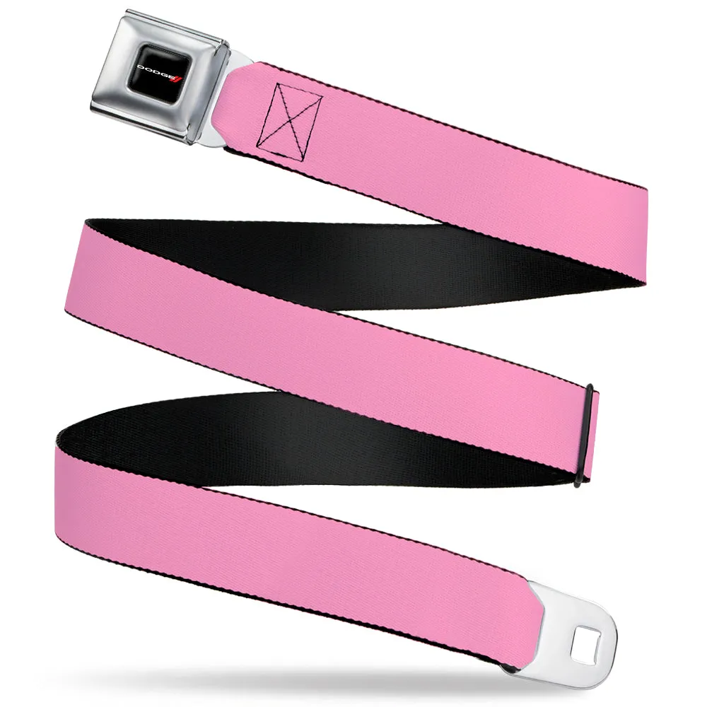 Dodge Red Rhombus Seatbelt Belt - Baby Pink Webbing