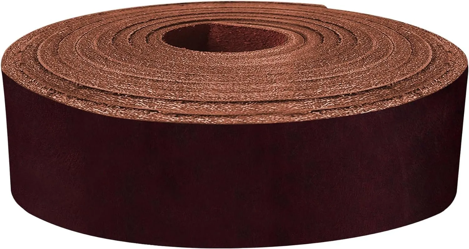 ELW Latigo Leather 5-6 oz. (2-2.4mm) Straps, Belts, Strips 84" Length Full Grain Leather Cowhide DIY Arts & Craft Projects, Clothing, Jewelry, Wrapping