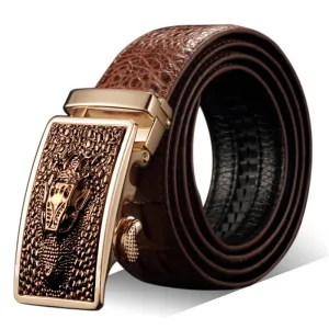 Faux Leather Automatic Buckle Belt