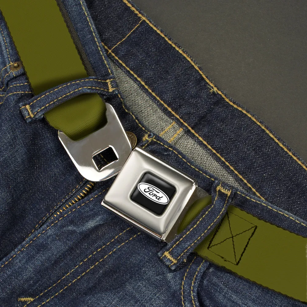 Ford Emblem Seatbelt Belt - Olive Webbing