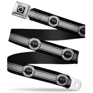 FORD GT CALIFORNIA SPECIAL Emblem Full Color Black Silvers Seatbelt Belt - FORD GT CALIFORNIA SPECIAL Emblem Stripe Black/Gray/Silvers Webbing