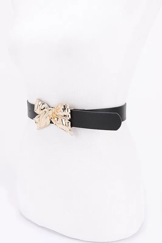 Gold Bow Buckle Fashion Belt