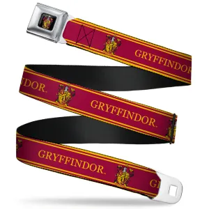 Gryffindor Crest Full Color Seatbelt Belt - GRYFFINDOR/Crest Stripe Gold/Red Webbing