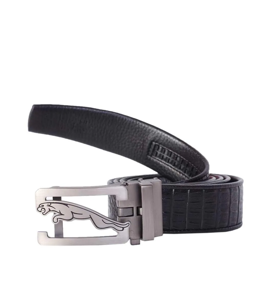 Jaguar 2018 Luxury Cowhide Brand Black Leather Buckle Belts