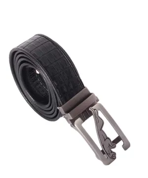 Jaguar 2018 Luxury Cowhide Brand Black Leather Buckle Belts
