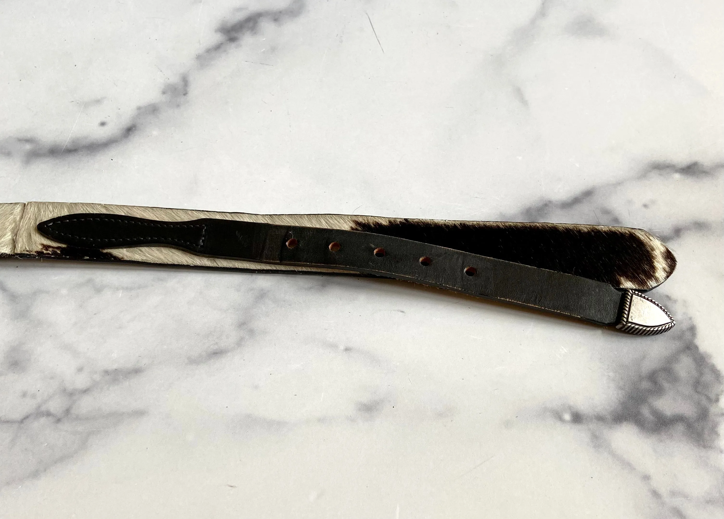 Leather hair belt